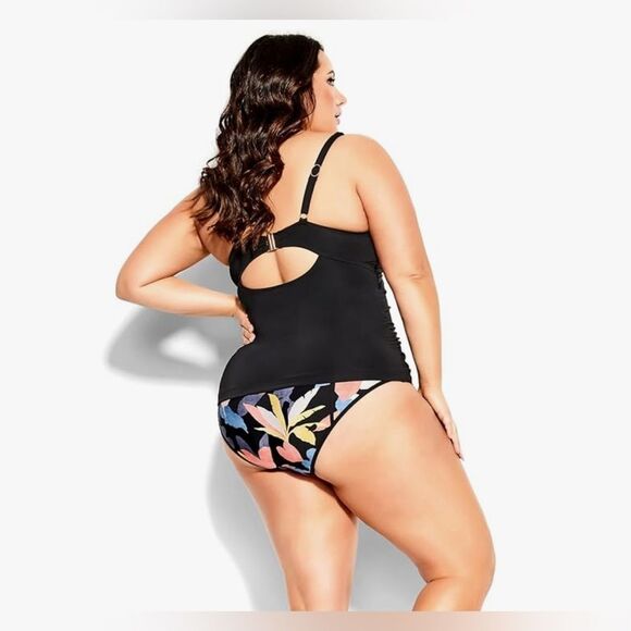 City Chic Women's Azores Black Underwire Tankini L NWT - Picture 3 of 12